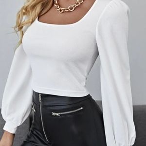 Shein crop dress shirt